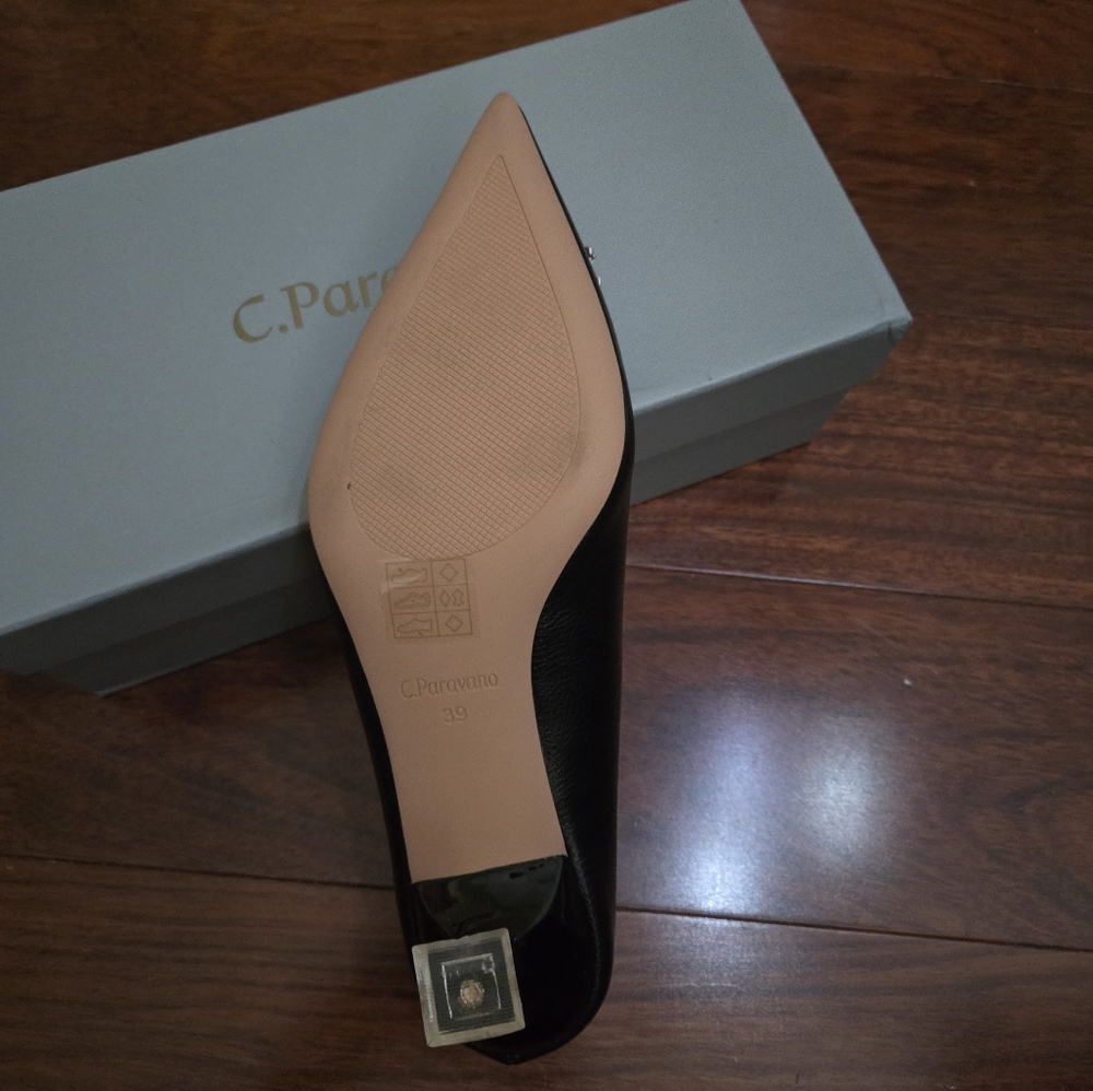 C.paravano Black Embellished Women's Heels Sizes 7.5 And 9.5 - Picture 6 of 8